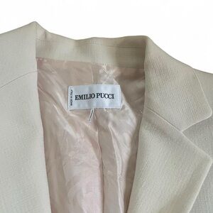 Emilio Pucci Ivory Notch Lapel Blazer